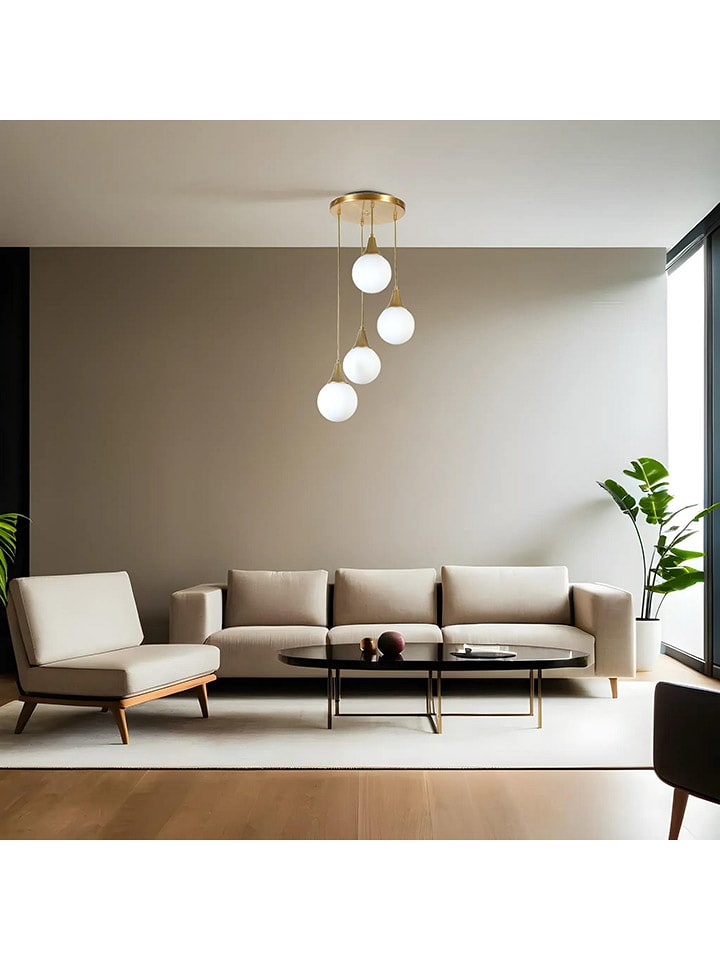 Opviq Lampa wisząca w kolorze złoto-białym - wys. 70 x Ø 15 cm rozmiar: onesize