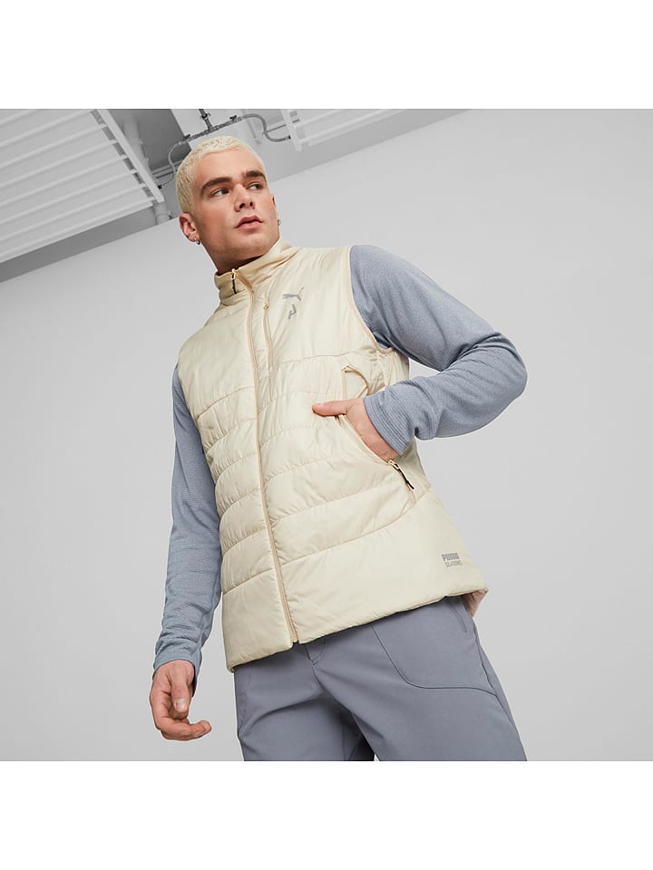 Puma Dwustronna kamizelka pikowana w kolorze beżowym rozmiar: S