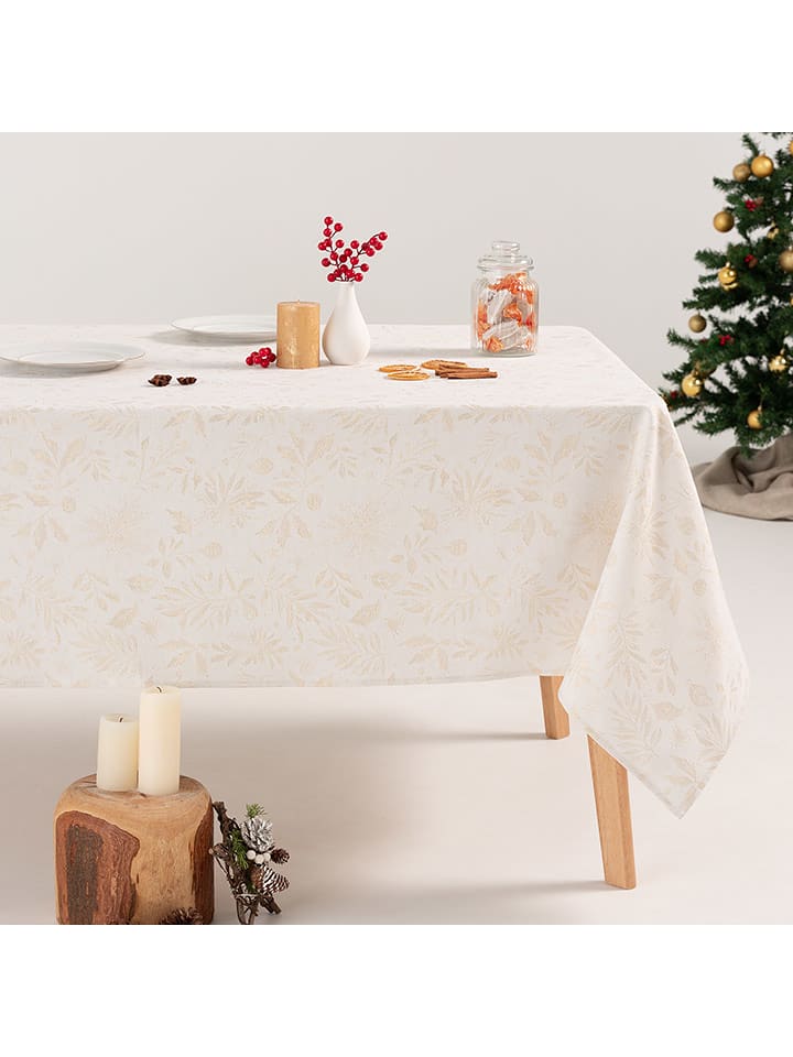 GAMUSI Obrus "Flenor" w kolorze biało-złotym rozmiar: 140x240 cm