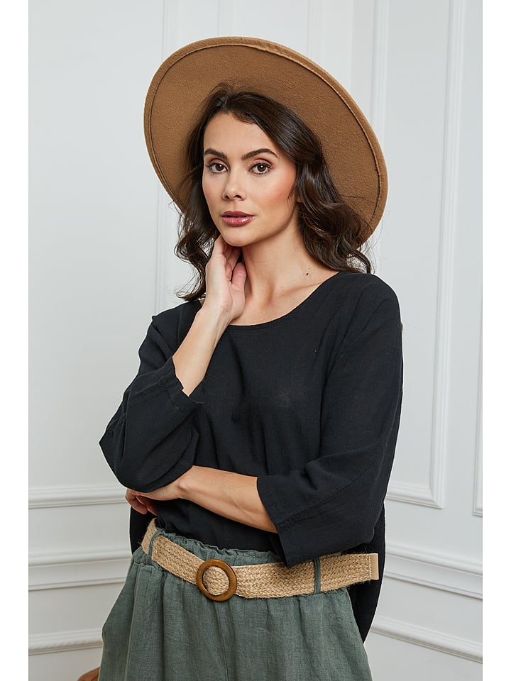 La Compagnie Du Lin Bluzka "Fraiche" w kolorze czarnym rozmiar: XXL