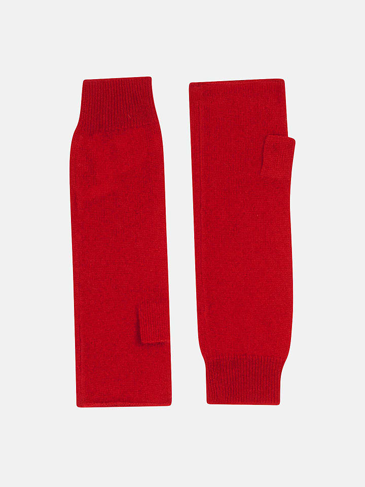Just Cashmere Kaszmirowe mankiety "Zoe" w kolorze czerwonym rozmiar: onesize