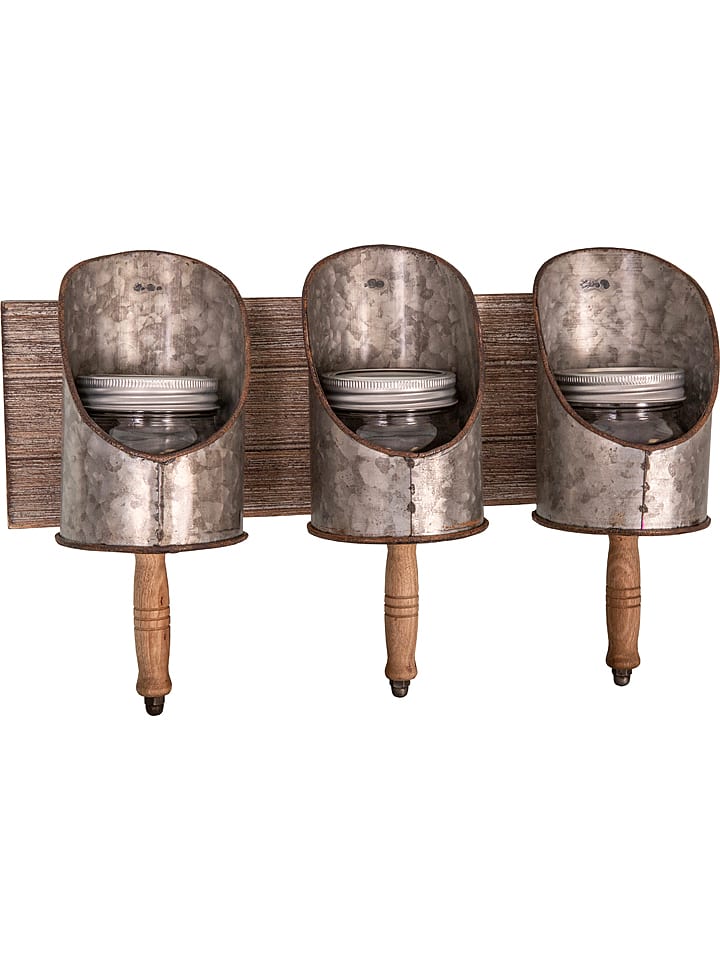 Anticline Regał ścienny w kolorze srebrno-brązowym - 39 x 24 x 10 cm rozmiar: onesize