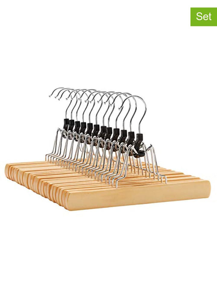 SONGMICS Wieszaki (12 szt.) w kolorze srebrno-jasnobrązowym na ubrania - 25 x 17 cm rozmiar: onesize