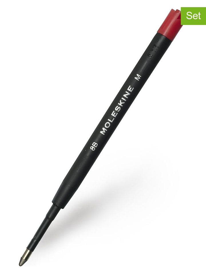 Moleskine Wkłady (3 szt.) w kolorze czerwonym do długopisów rozmiar: onesize