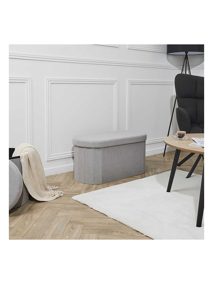 The Home Deco Kids Hocker w kolorze szarym ze schowkiem - 76 x 38 x 38 cm rozmiar: onesize