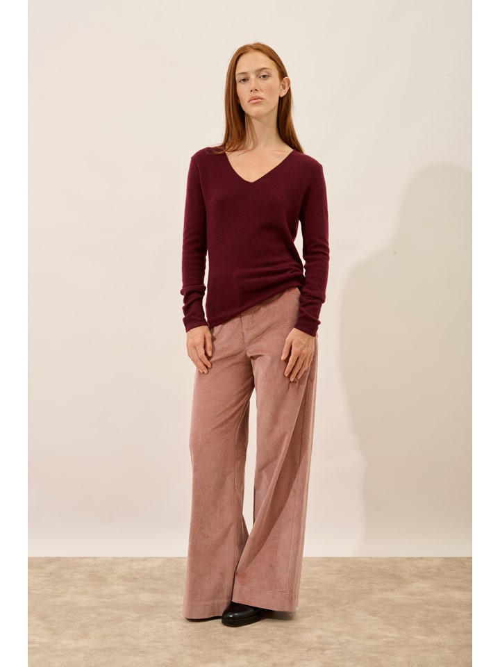 Just Cashmere Kaszmirowy sweter "Joan" w kolorze bordowym rozmiar: S