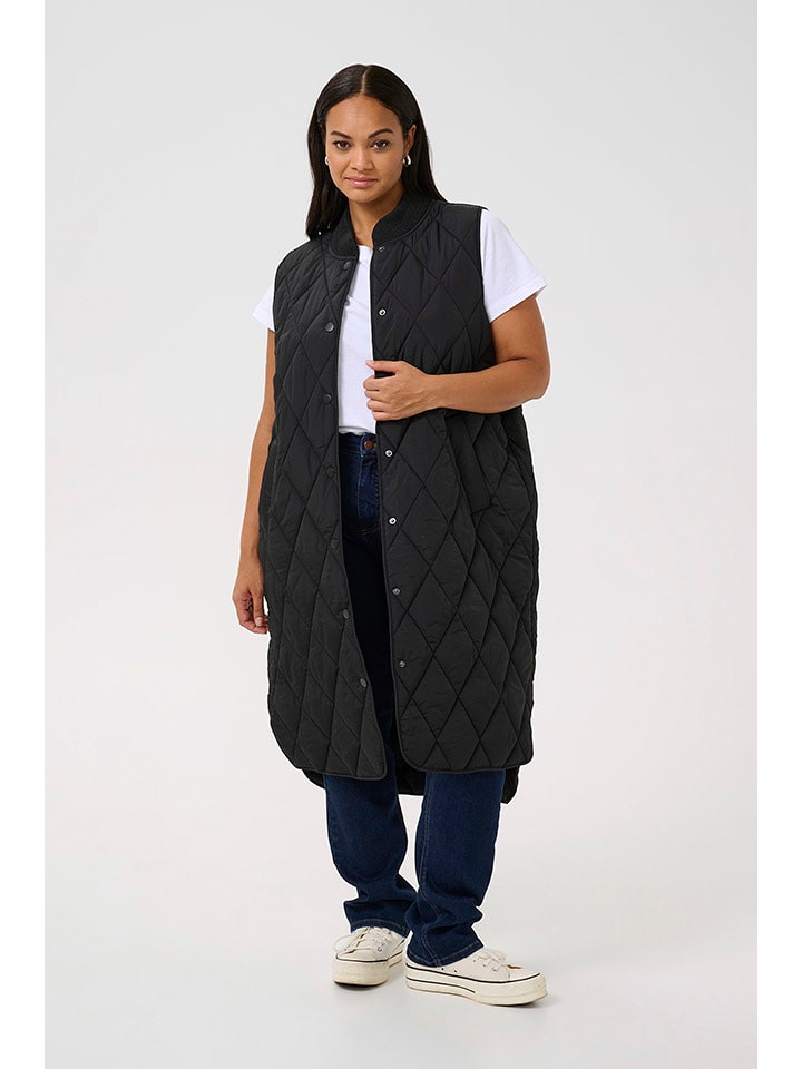 KAFFE curve Kamizelka pikowana w kolorze czarnym rozmiar: 50