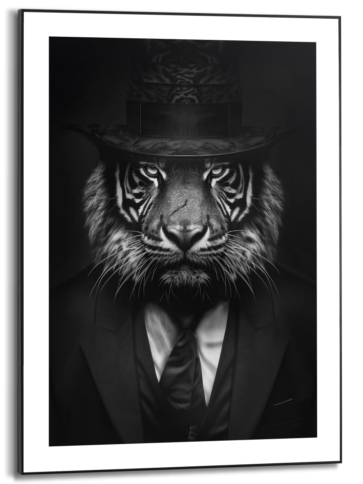 Orangewallz Druk artystyczny "Charming Tiger" w ramce rozmiar: 50x70 cm