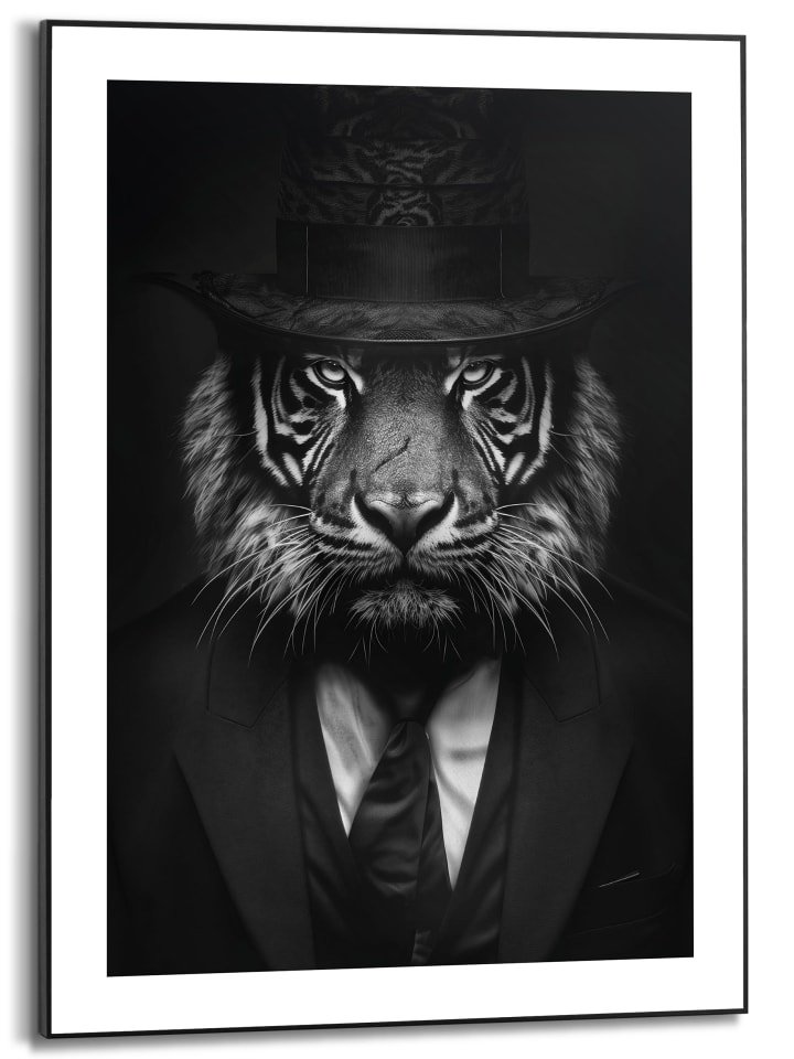 Orangewallz Druk artystyczny "Charming Tiger" w ramce rozmiar: 50x70 cm