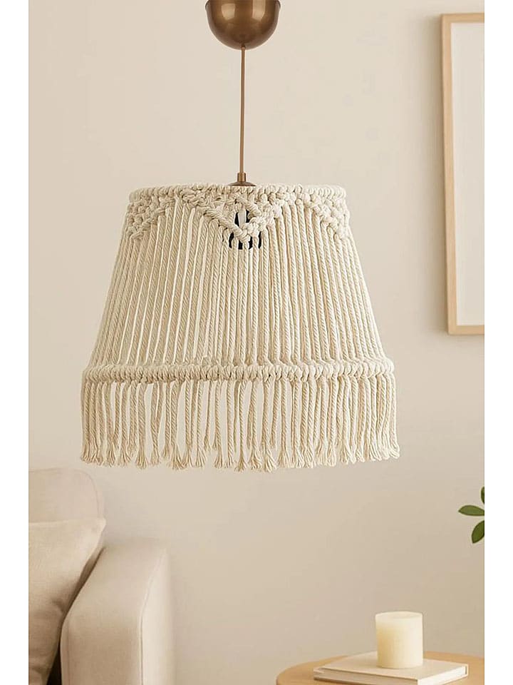 ABERTO DESIGN Lampa wisząca w kolorze kremowym - wys. 57 x Ø 30 cm rozmiar: onesize