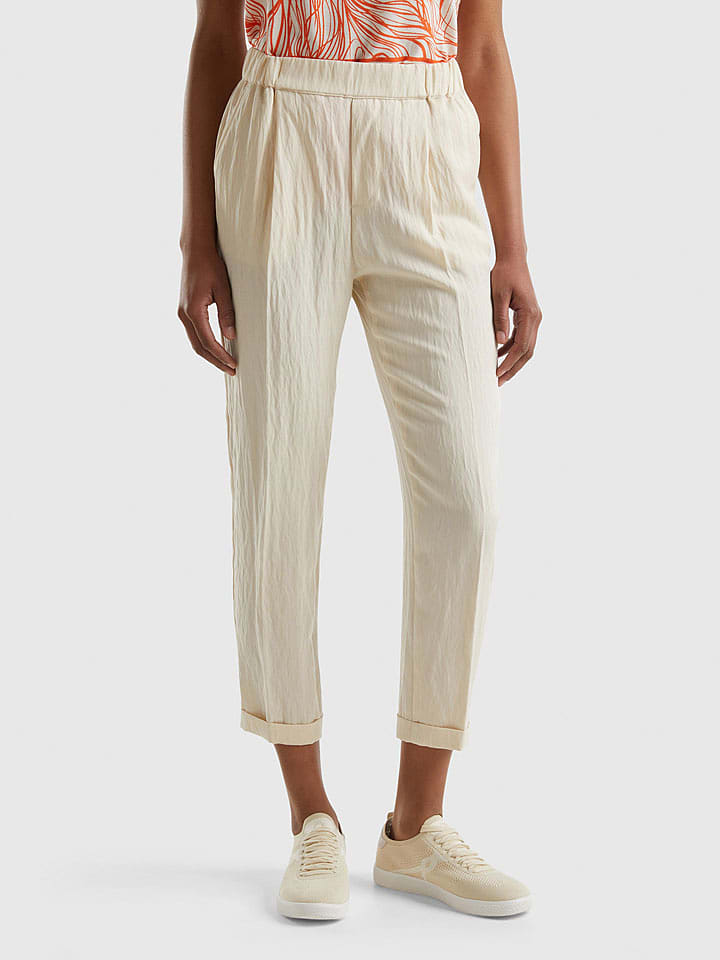 Benetton Spodnie w kolorze beżowym rozmiar: S