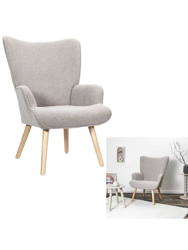 THE HOME DECO FACTORY Fotel w kolorze szarobrązowym - 68 x 96 x 75 cm rozmiar: onesize