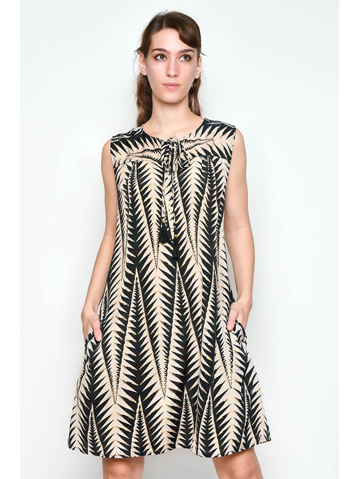 H.H.G. Sukienka w kolorze kremowo-czarnym rozmiar: XL