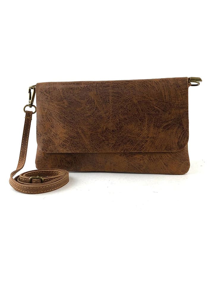 Marlon Skórzana torebka "Sally" w kolorze brązowym - 25 x 15 x 1 cm rozmiar: onesize