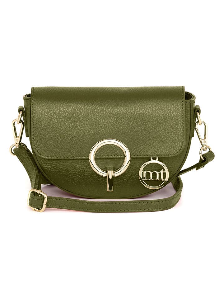 Mia Tomazzi Skórzana torebka "Azario" w kolorze zielonym - 19 x 13 x 6 cm rozmiar: onesize