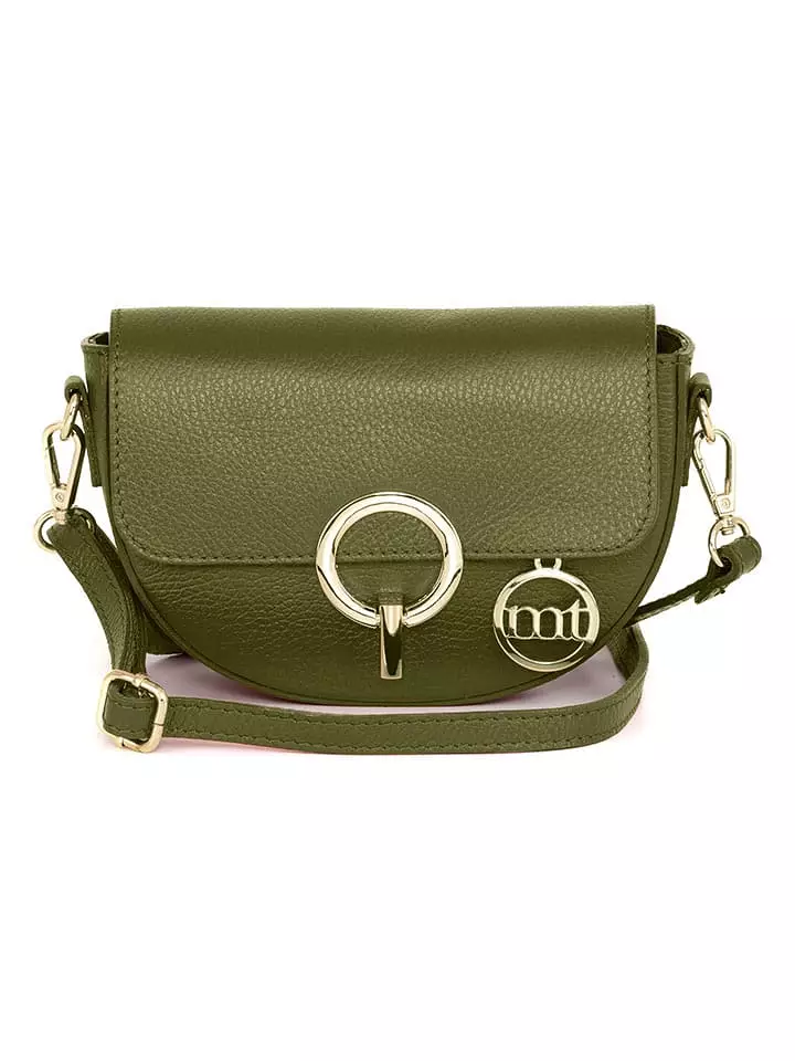 Mia Tomazzi Skórzana torebka "Azario" w kolorze zielonym - 19 x 13 x 6 cm rozmiar: onesize