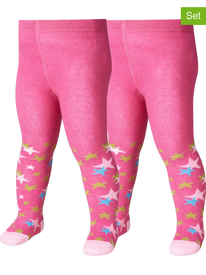 Playshoes Rajstopy (2 pary) w kolorze różowym rozmiar: 50/56