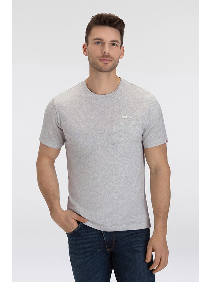 Replay Koszulka w kolorze jasnoszarym rozmiar: XXL