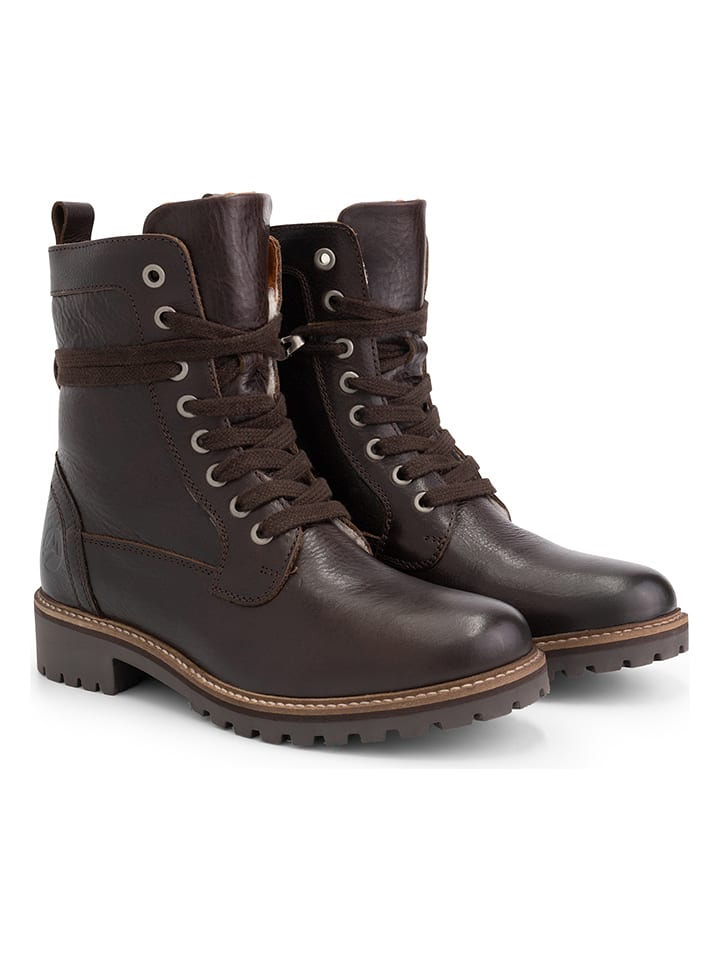 TRAVELIN' Skórzane botki "Kvinlog" w kolorze brązowym rozmiar: 38