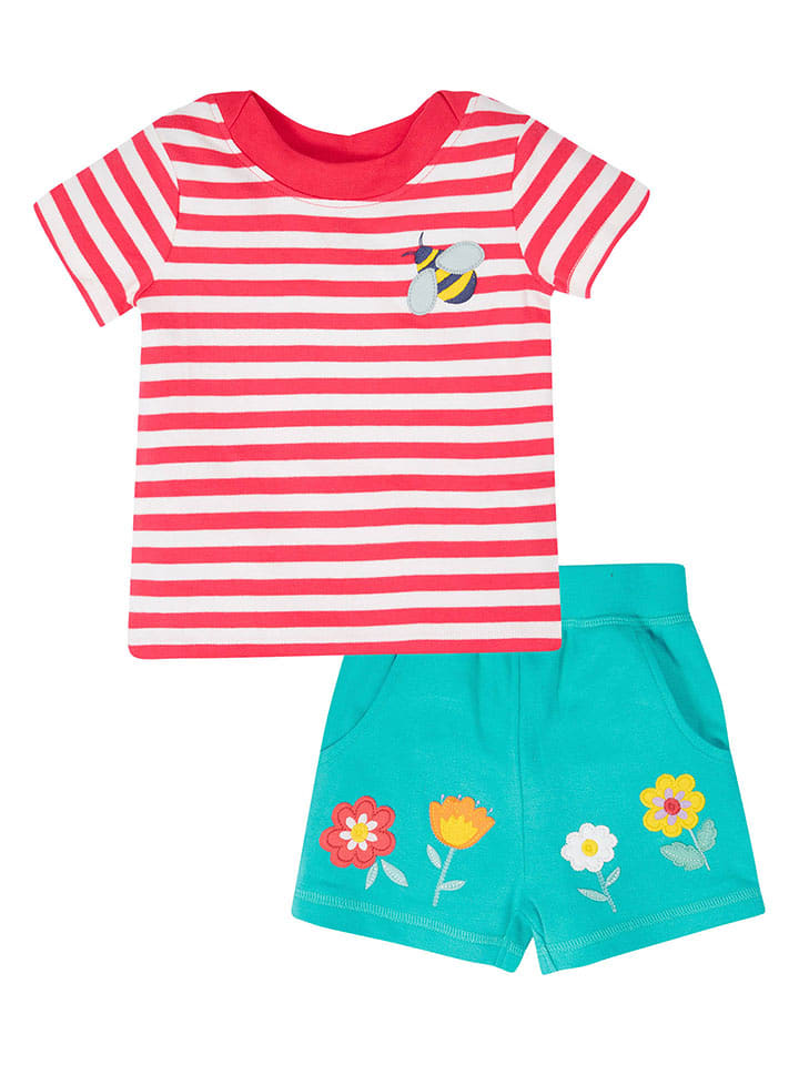 Frugi 2-częściowy zestaw "Easy On" w kolorze turkusowo-czerwonym rozmiar: 50-62