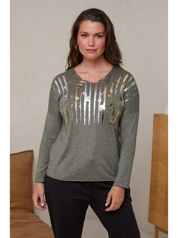 Curvy Lady Sweter w kolorze khaki rozmiar: 48/50