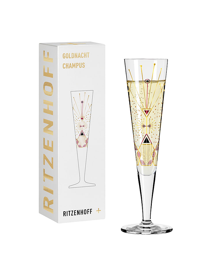 RITZENHOFF Kieliszek "Goldnacht" w kolorze złoto-różowym do szampana - 205 ml rozmiar: onesize