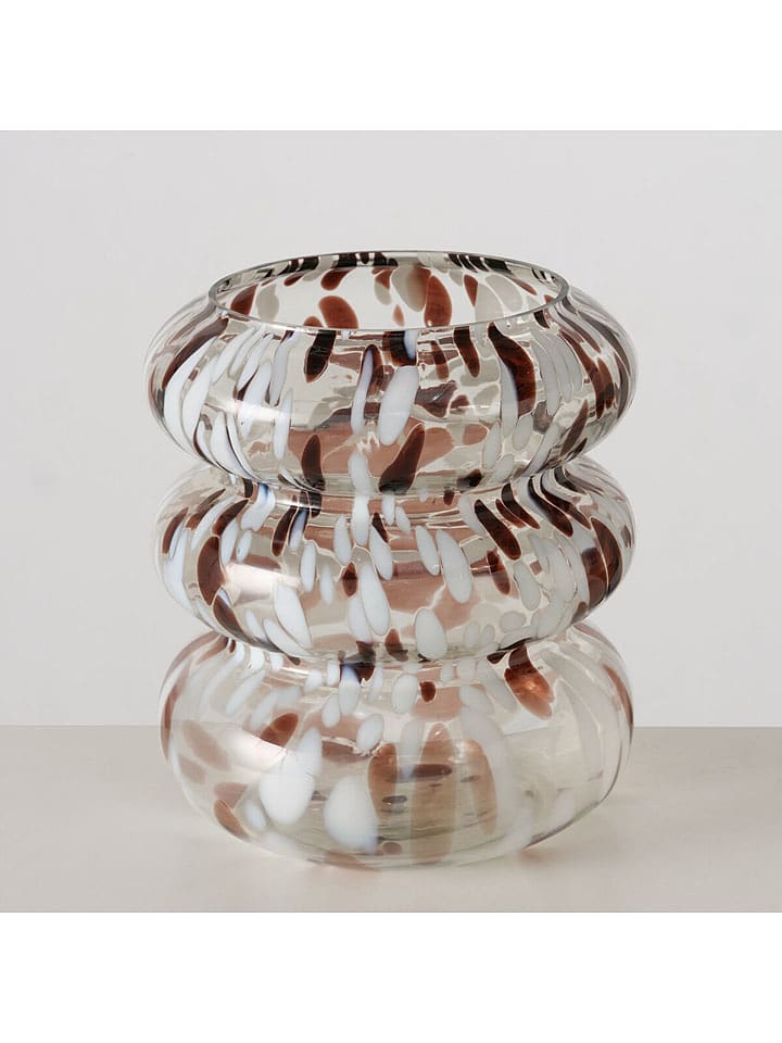 Boltze Wazon "Tocka" w kolorze biało-brązowym - wys. 20 x Ø 18,5 cm rozmiar: onesize