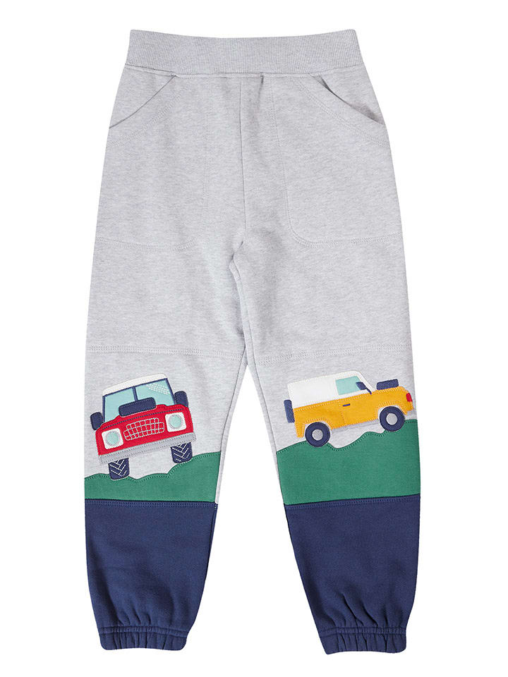 Frugi Spodnie dresowe "Malpas" w kolorze szaro-granatowym rozmiar: 116/122