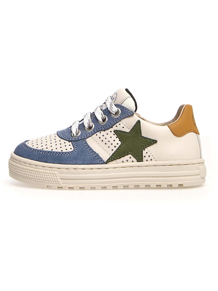 Naturino Skórzane sneakersy "Hess" w kolorze kremowym rozmiar: 39