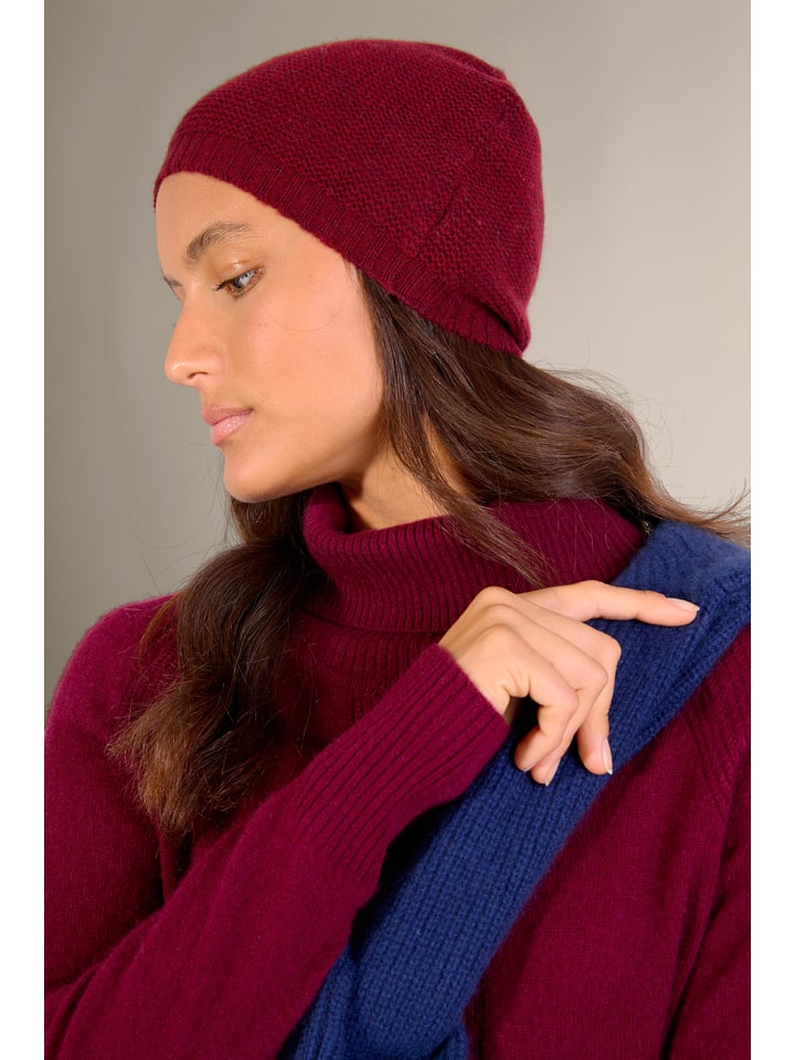 Perfect Cashmere Kaszmirowa czapka "Laoise" w kolorze bordowym rozmiar: onesize