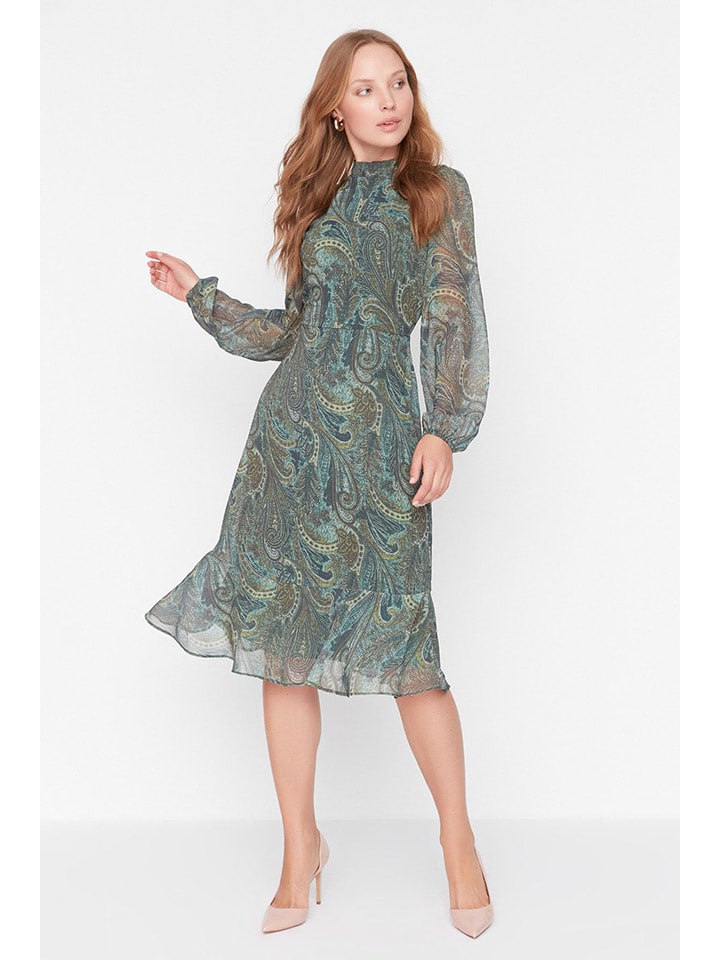 trendyol Sukienka w kolorze ciemnozielonym rozmiar: 36