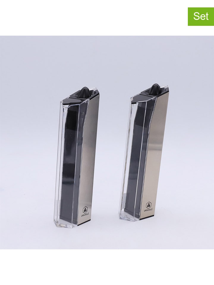 Laguiole 2-częściowy zestaw w kolorze srebrnym - wys. 23 cm rozmiar: onesize