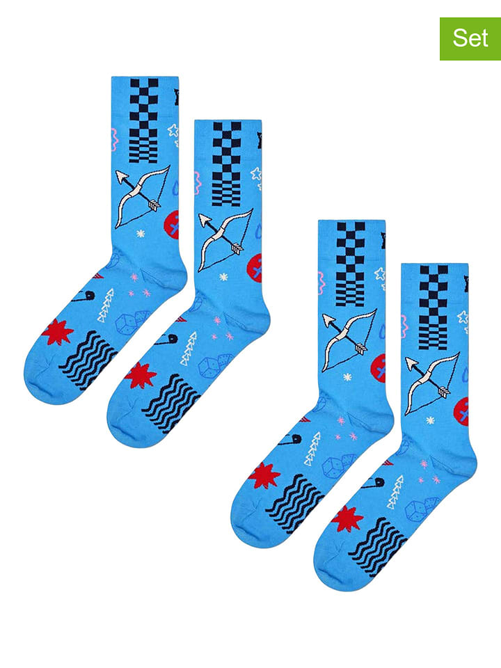 Happy Socks Skarpety (2 pary) w kolorze błękitnym rozmiar: 36-40
