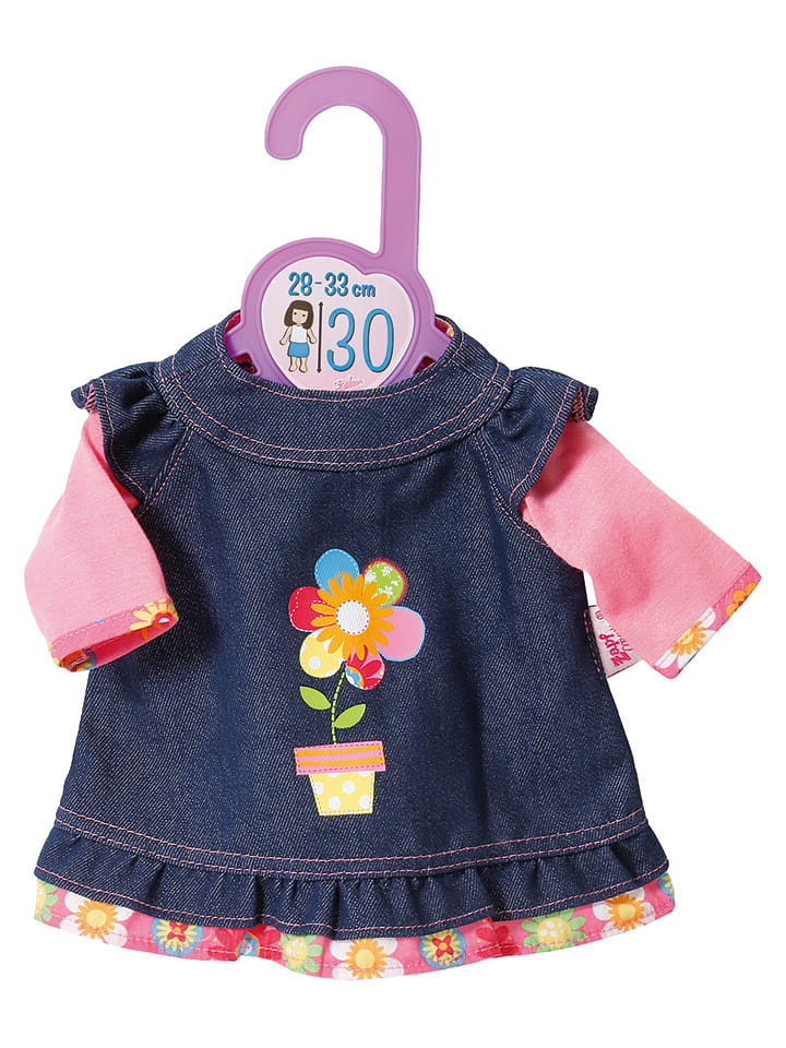 Dolly Moda Ubranko "Dolly Jeans Dress" w kolorze granatowym dla lalek - 12 m+ rozmiar: onesize