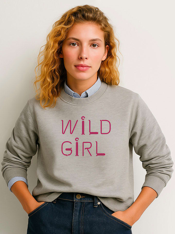 WOOOP Bluza "Wild girl" w kolorze szarym rozmiar: XXL