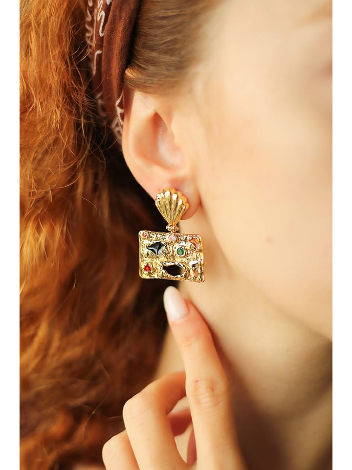 L'Atelier de Gaia Pozłacane kolczyki z cyrkoniami rozmiar: onesize