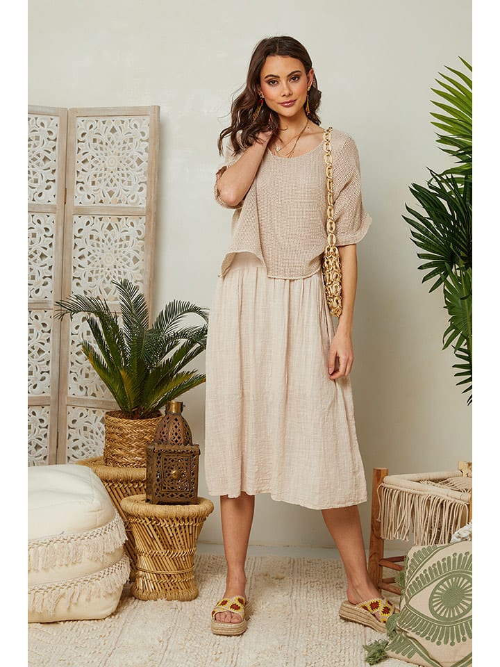 Lin Passion Sukienka w kolorze beżowym rozmiar: 38/40