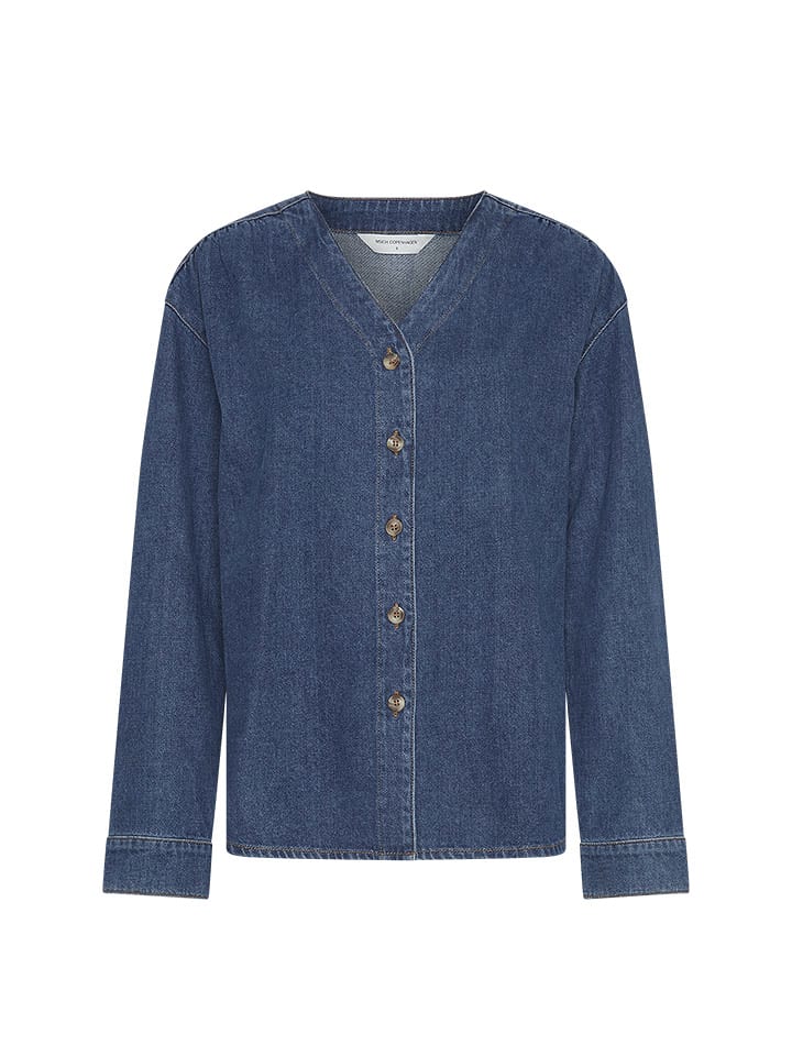 MOSS COPENHAGEN Bluzka dżinsowa "Elena" w kolorze granatowym rozmiar: XL