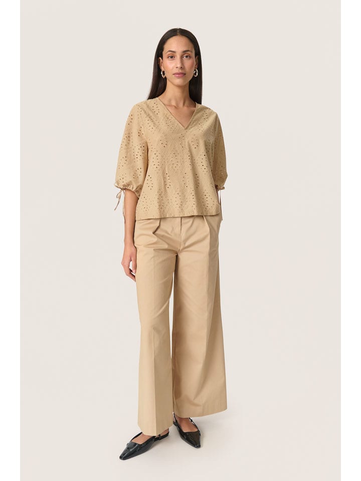 Soaked in Luxury Bluzka w kolorze beżowym rozmiar: XL