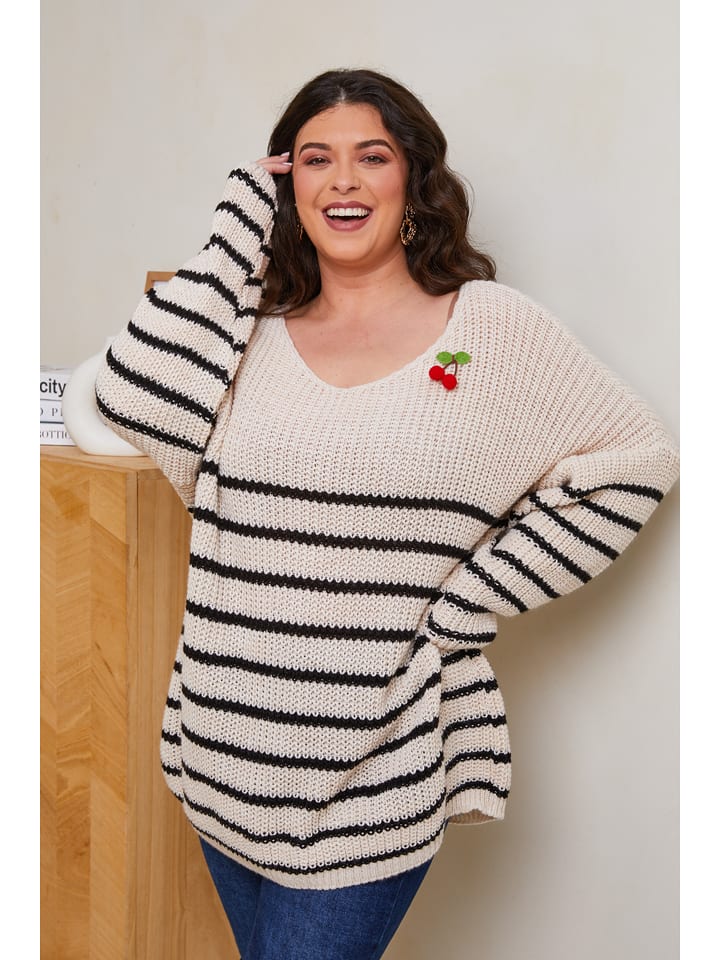 Curvy Lady Sweter w kolorze beżowym rozmiar: 40/42