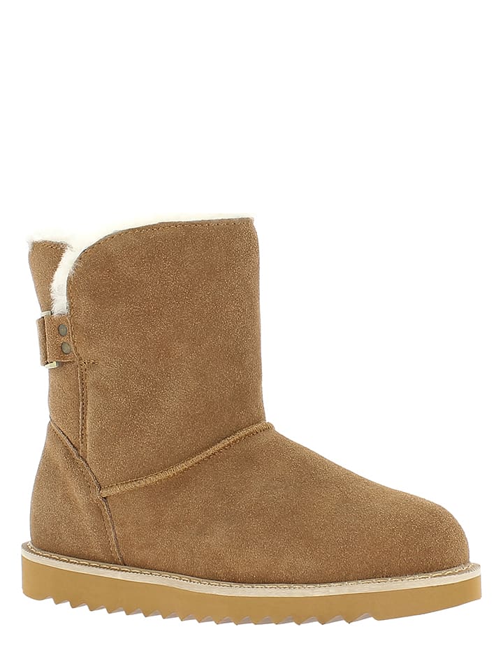 Gooce Skórzane botki zimowe "Colorado" w kolorze jasnobrązowym rozmiar: 40