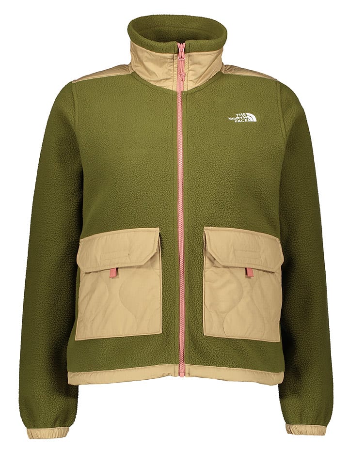 The North Face Kurtka polarowa w kolorze oliwkowo-kremowym rozmiar: XS