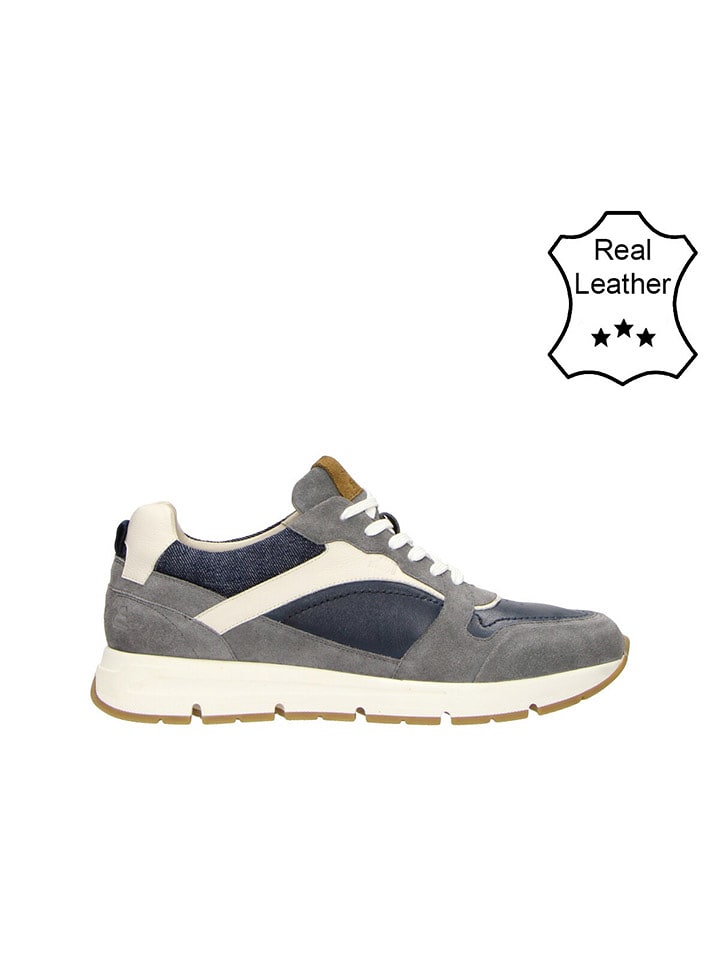 Bullboxer Skórzane sneakersy w kolorze granatowo-szarym rozmiar: 44