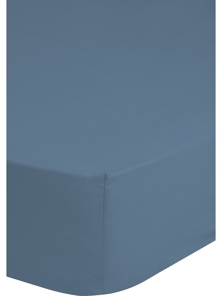 Good Morning Satynowe prześcieradło w kolorze niebieskim na gumce rozmiar: 90x200 cm