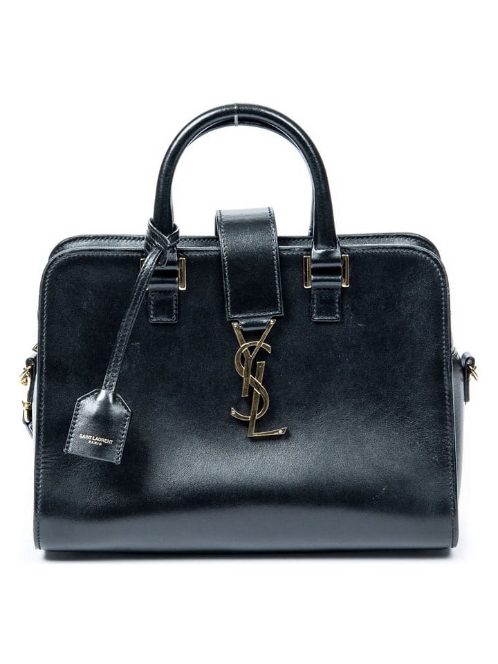 Yves Saint Laurent Skórzana torebka w kolorze czarnym - 26 x 19 x 12 cm rozmiar: onesize