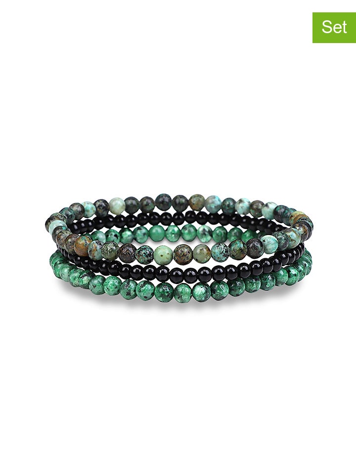 Uomo Bransoletki (3 szt.) z onyksami rozmiar: onesize