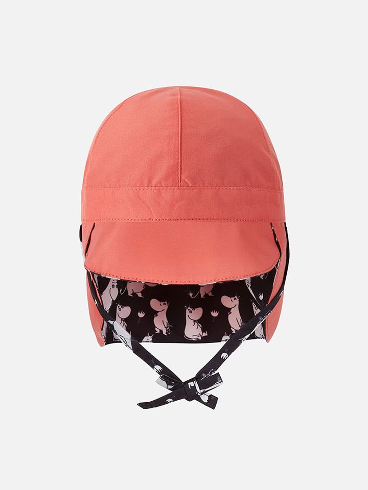 Reima Dwustronna czapka "Moomin" w kolorze czarno-różowym z osłoną karku rozmiar: 44-46 cm