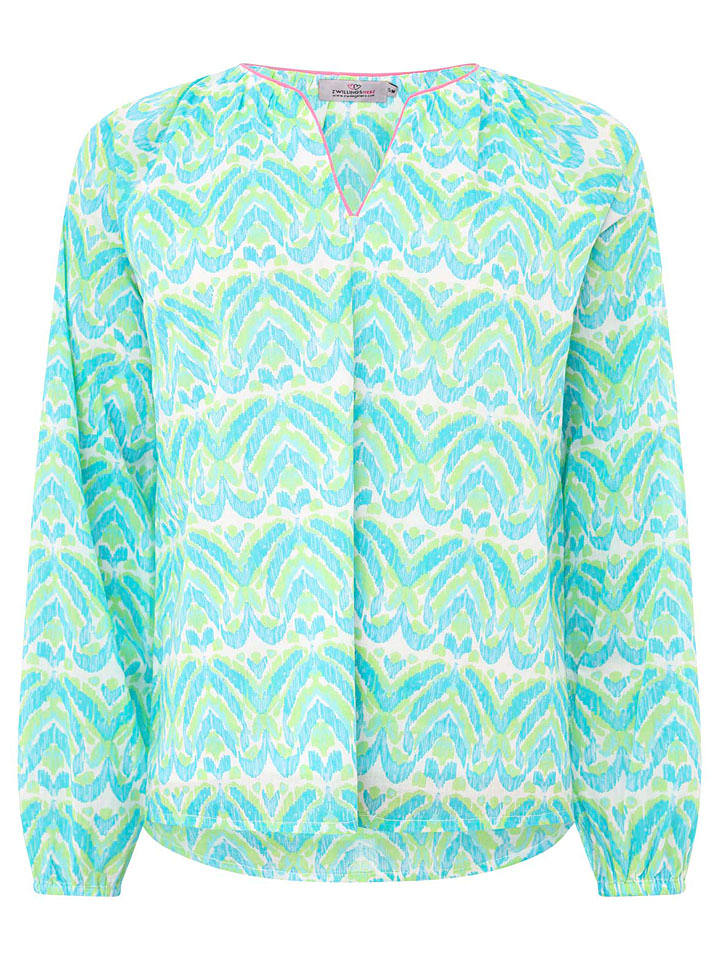 Zwillingsherz Bluzka "Joyful" w kolorze turkusowym rozmiar: S/M