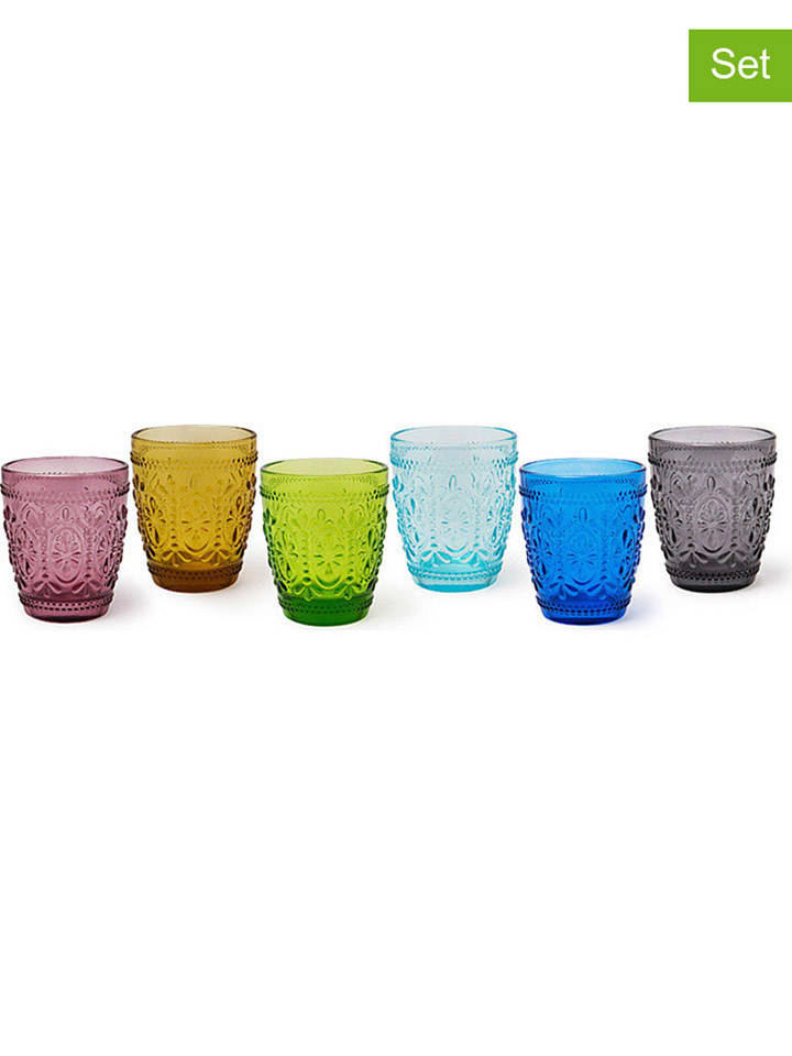 Trendy Kitchen by EXCÉLSA Szklanki (6 szt.) "Vinci" w różnych kolorach - 250 ml rozmiar: onesize