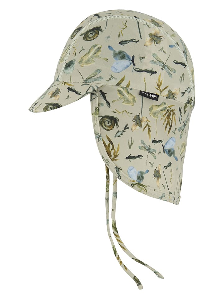 mikk-line Czapka w kolorze beżowym z osłoną karku rozmiar: 122/128